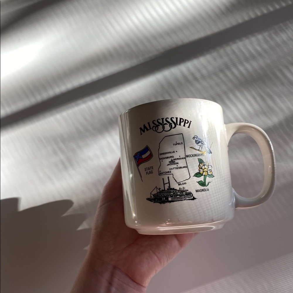 Mississippi State Coffee Mug — Souvenir Mug with State Bird, State Flower